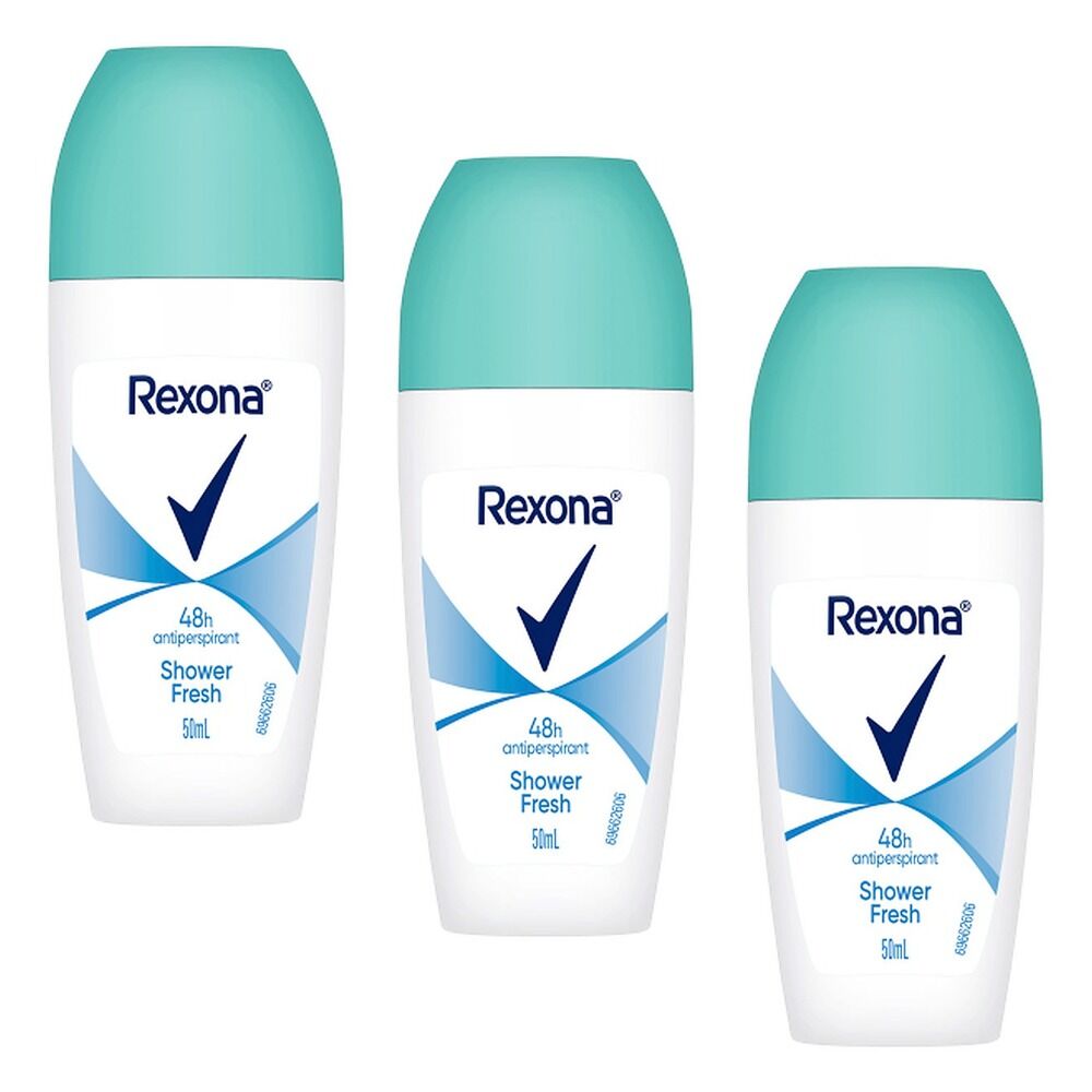 Rexona Antiperspirant Roll On Deodorant Shower Fresh 50mL Pack of 3