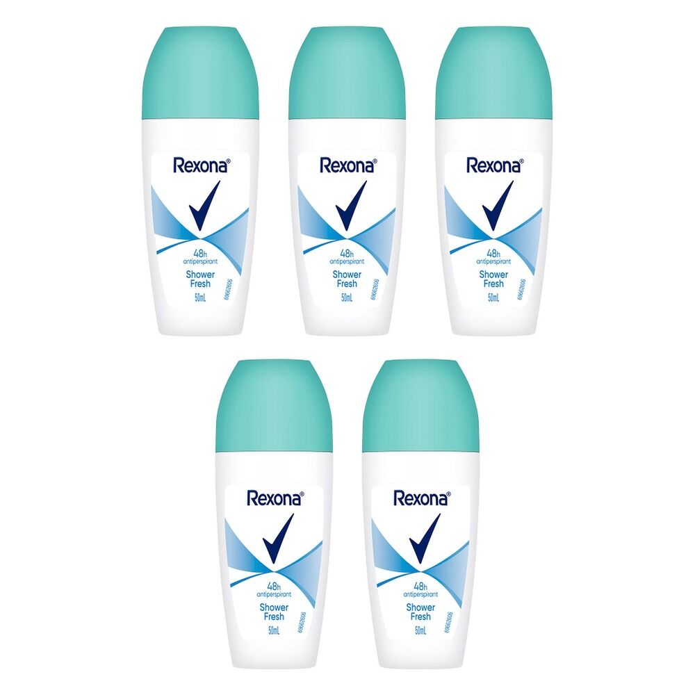 Rexona Antiperspirant Roll On Deodorant Shower Fresh 50mL Pack of 5