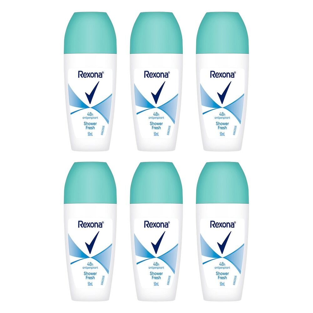 Rexona Antiperspirant Roll On Deodorant Shower Fresh 50mL Pack of 6