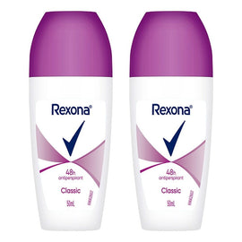 Rexona Antiperspirant Roll On Deodorant Classic 50mL Pack of 2