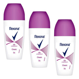 Rexona Antiperspirant Roll On Deodorant Classic 50mL Pack of 3