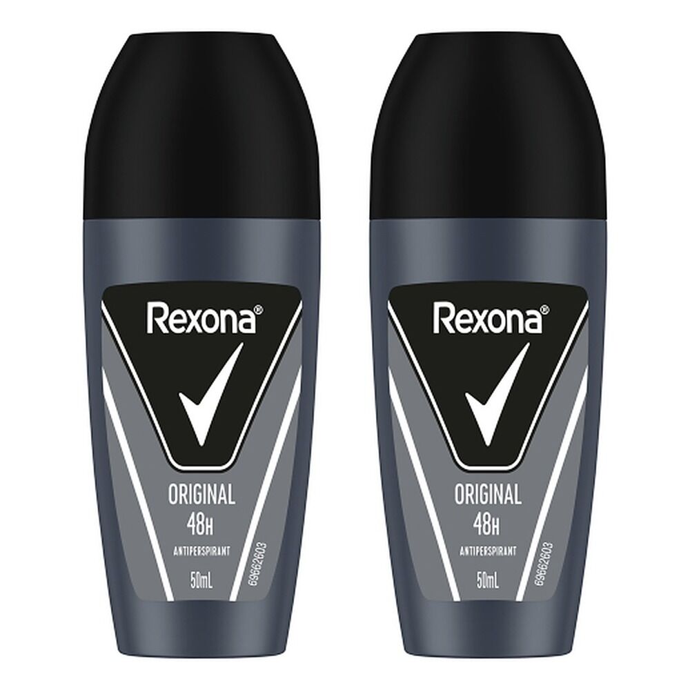 Rexona Men Antiperspirant Roll On Deodorant Original, 50mL Pack of 2
