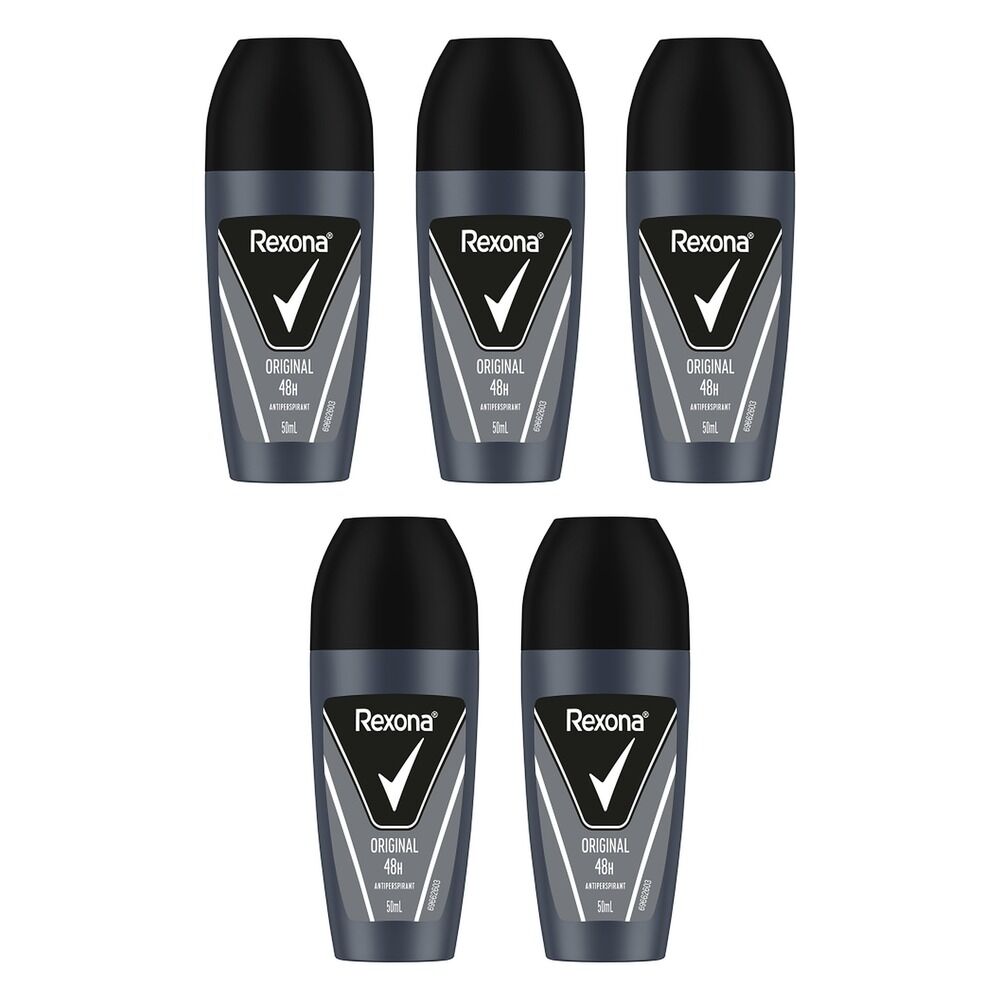 Rexona Men Antiperspirant Roll On Deodorant Original, 50mL Pack of 5