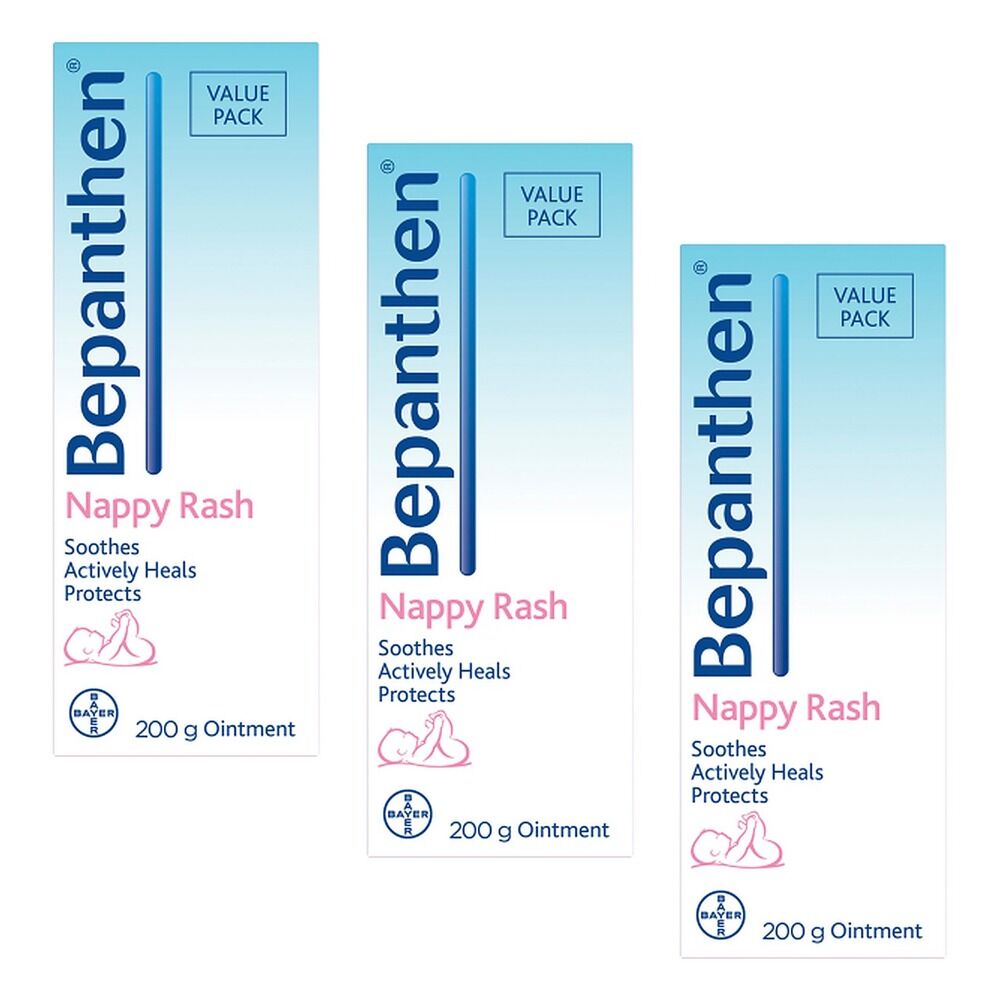 Bepanthen Nappy Rash Ointment 200g x 3 Bundle of 3