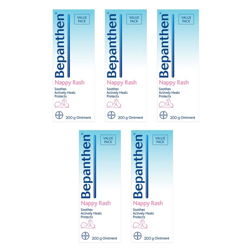 Bepanthen Nappy Rash Ointment 200g x 3 Bundle of 5
