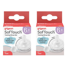 Pigeon SofTouch Training Straw Set 6+ Months Pack of 2