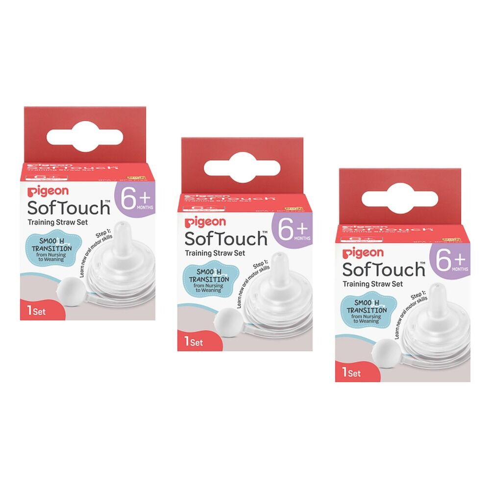 Pigeon SofTouch Training Straw Set 6+ Months Pack of 3
