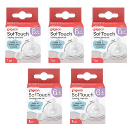 Pigeon SofTouch Training Straw Set 6+ Months Pack of 5