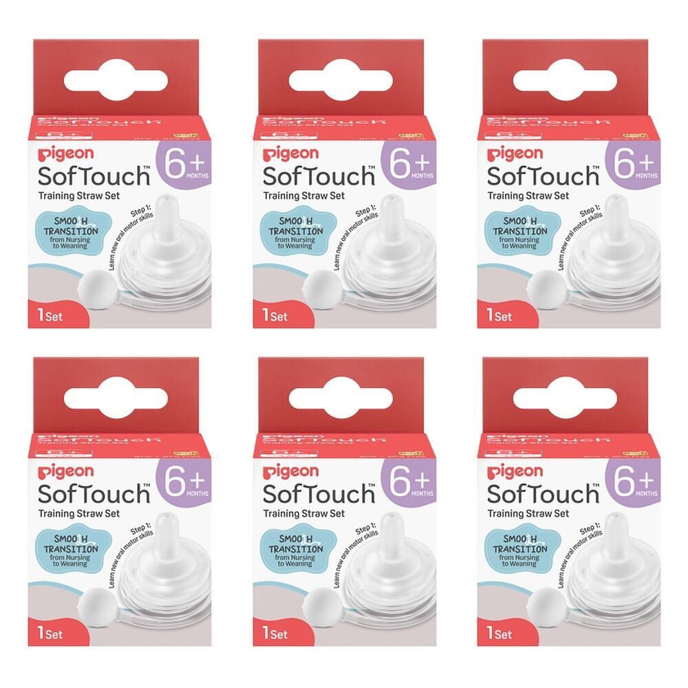 Pigeon SofTouch Training Straw Set 6+ Months Pack of 6