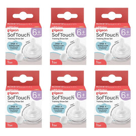 Pigeon SofTouch Training Straw Set 6+ Months Pack of 6