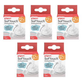 Pigeon SofTouch Drinking Straw Set 2+ Months Pack of 5