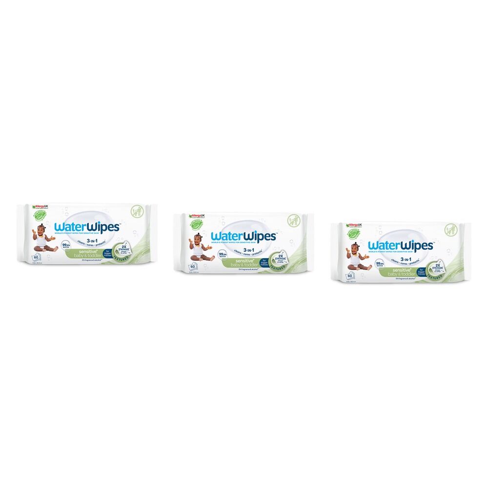 WaterWipes Baby & Toddler Textured Sensitive 60 Wipes Pack of 3