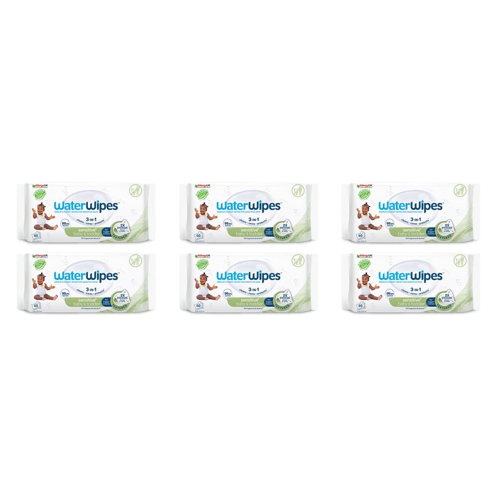 WaterWipes Baby & Toddler Textured Sensitive 60 Wipes Pack of 6