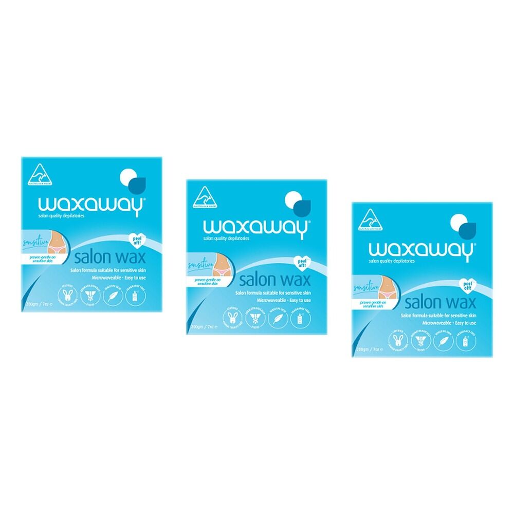 Waxaway Salon Wax Sensitive 200g Pack of 3