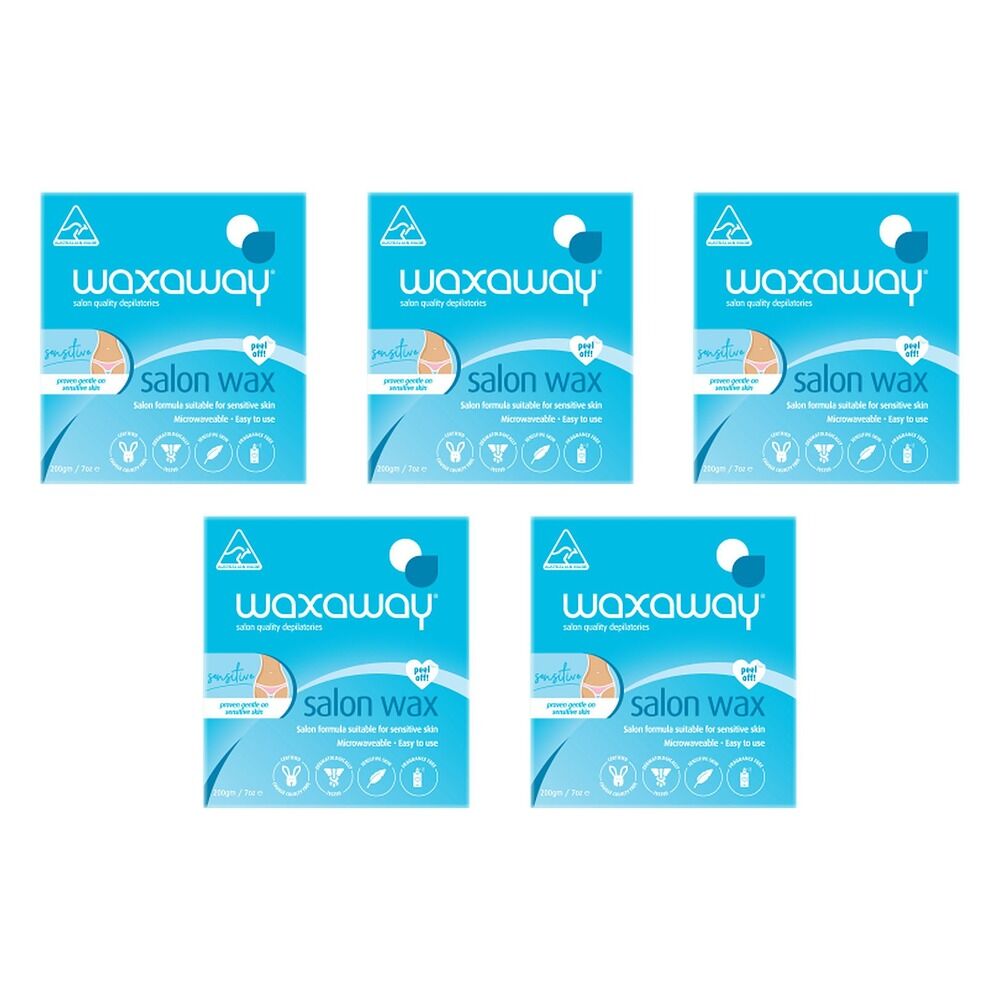 Waxaway Salon Wax Sensitive 200g Pack of 5
