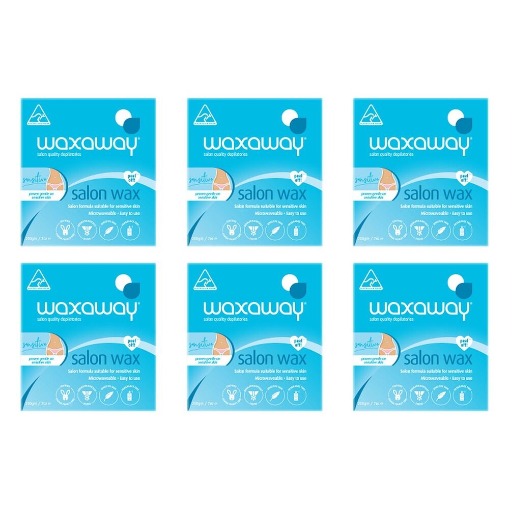 Waxaway Salon Wax Sensitive 200g Pack of 6