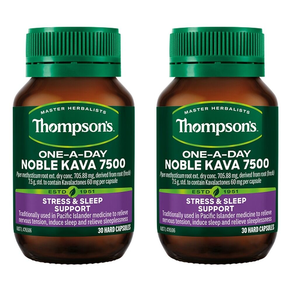 Thompson's One-A-Day Noble Kava 7500 30 Capsules Pack of 2