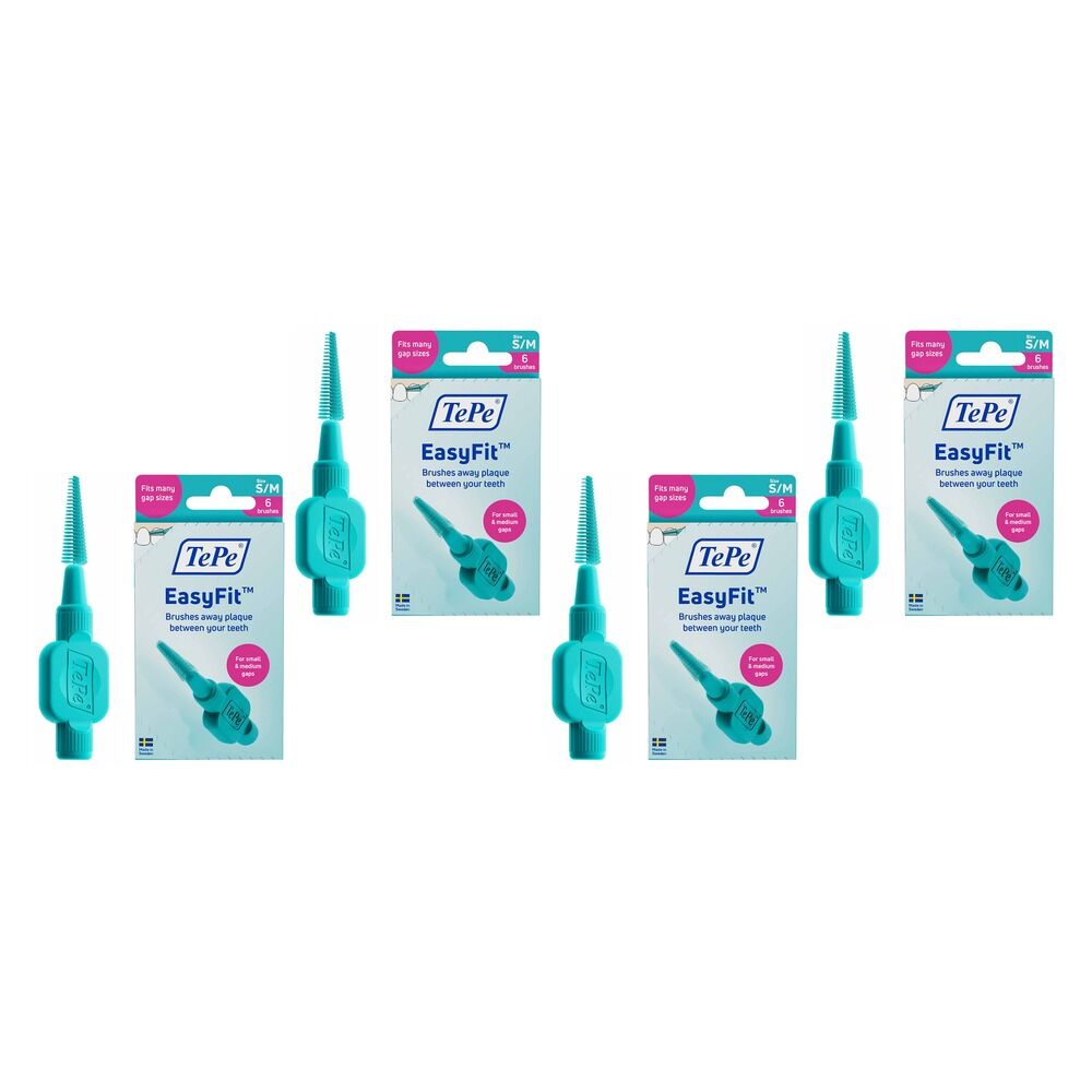 TEPE EasyFit Interdental Brushes S/M 6 Pack Bundle of 4