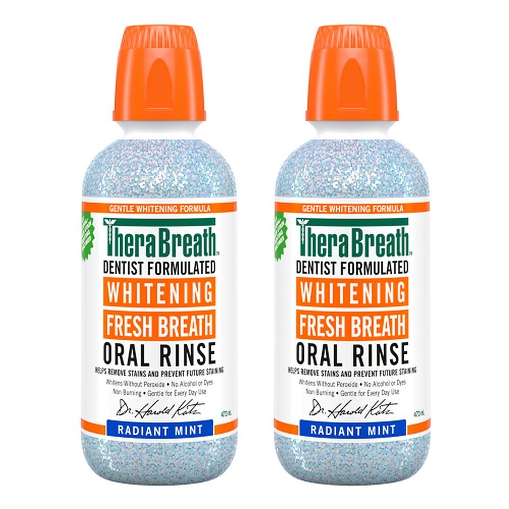 TheraBreath Whitening Mouthwash Radiant Mint 473mL Pack of 2