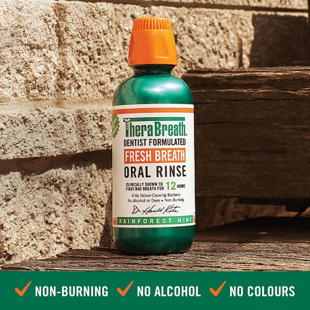 TheraBreath Fresh Breath Mouthwash Rainforest Mint 473mL