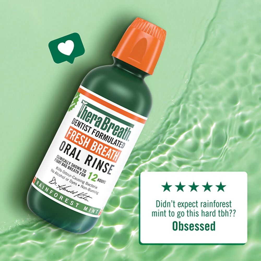 TheraBreath Fresh Breath Mouthwash Rainforest Mint 473mL