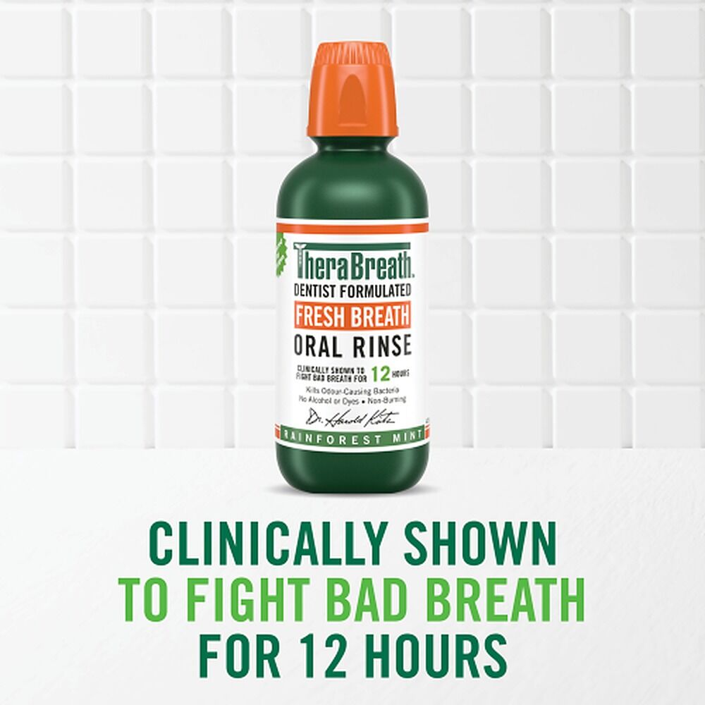 TheraBreath Fresh Breath Mouthwash Rainforest Mint 473mL