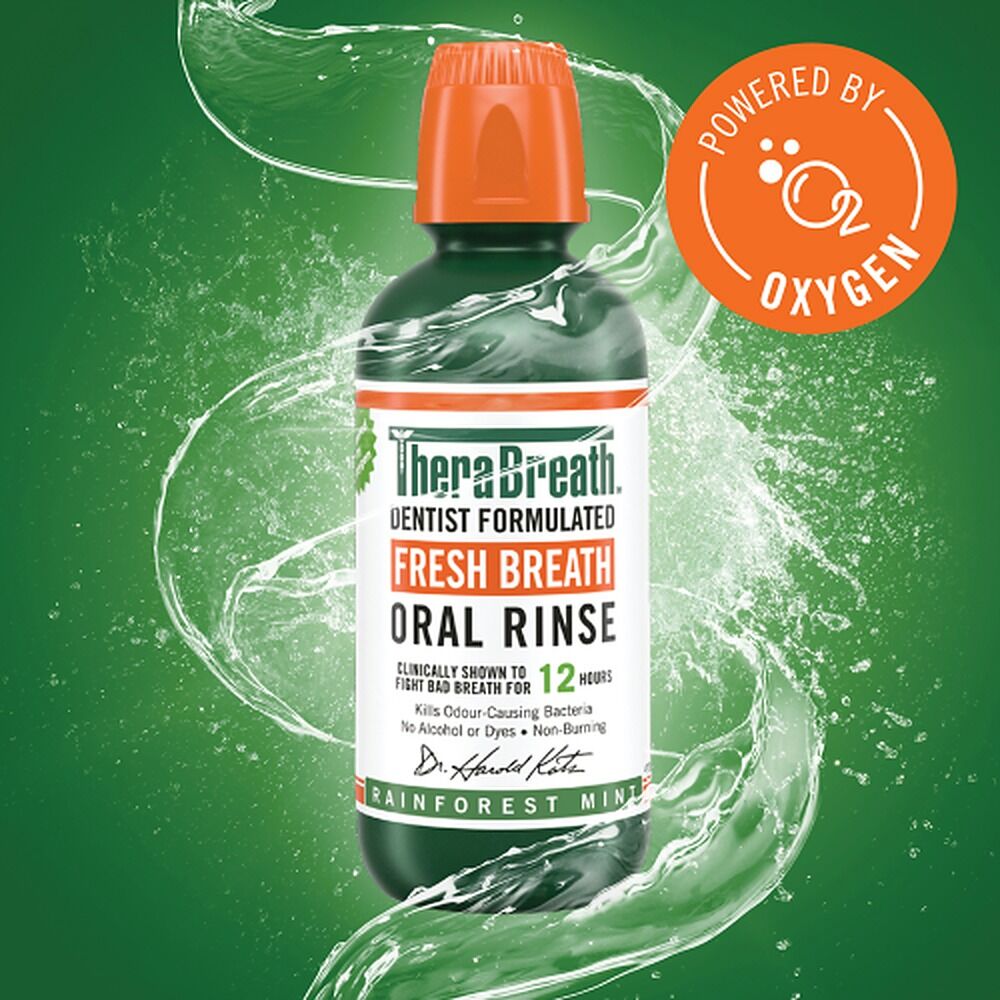 TheraBreath Fresh Breath Mouthwash Rainforest Mint 473mL