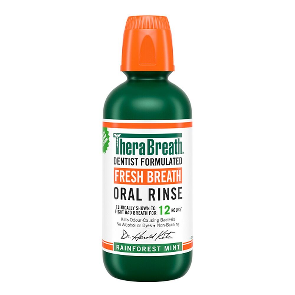 TheraBreath Fresh Breath Mouthwash Rainforest Mint 473mL