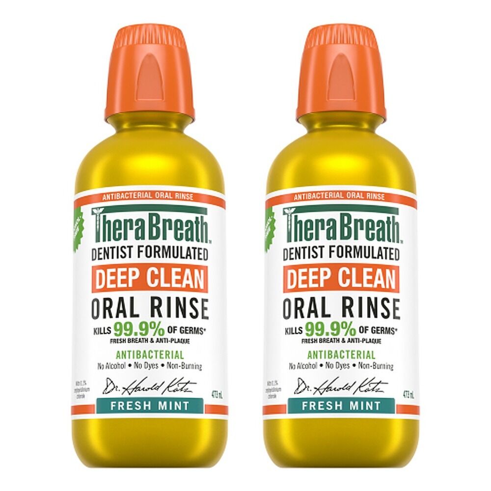 TheraBreath Deep Clean Mouthwash Fresh Mint 473mL Pack of 2