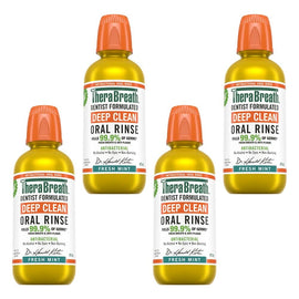 TheraBreath Deep Clean Mouthwash Fresh Mint 473mL Pack of 4