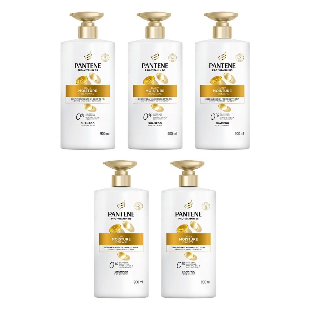 Pantene Pro-V Daily Moisture Renewal Shampoo for Dry Hair 900mL Pack of 5