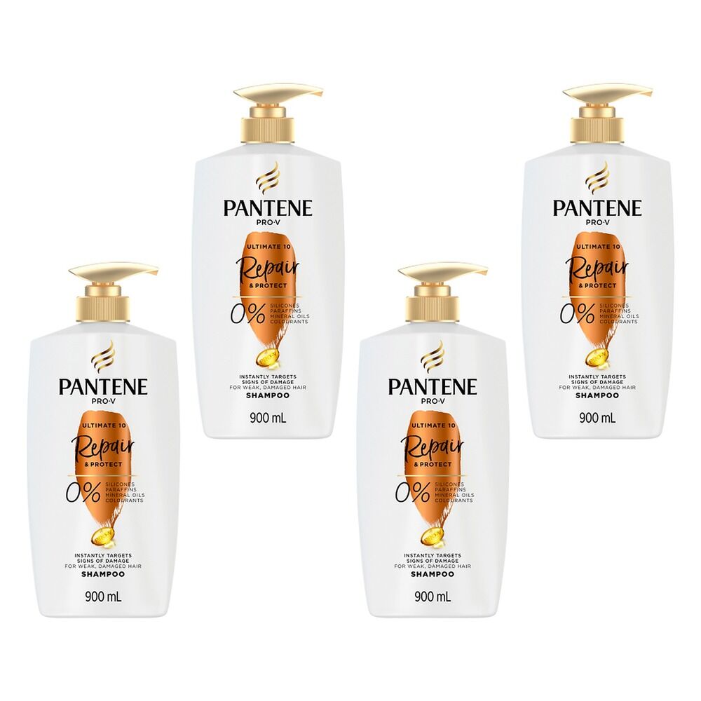 Pantene Pro-V Ultimate 10 Repair & Protect Shampoo 900mL Pack of 4