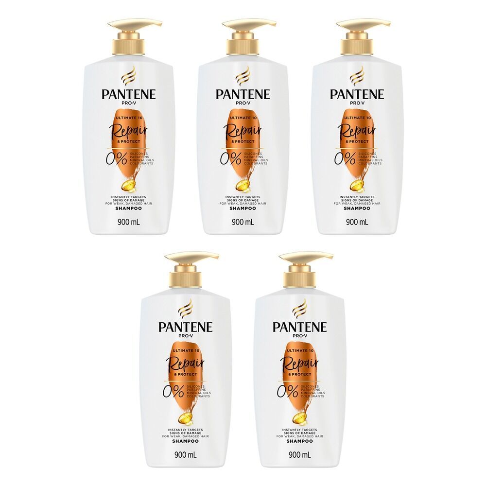 Pantene Pro-V Ultimate 10 Repair & Protect Shampoo 900mL Pack of 5