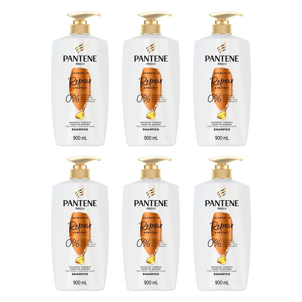 Pantene Pro-V Ultimate 10 Repair & Protect Shampoo 900mL Pack of 6