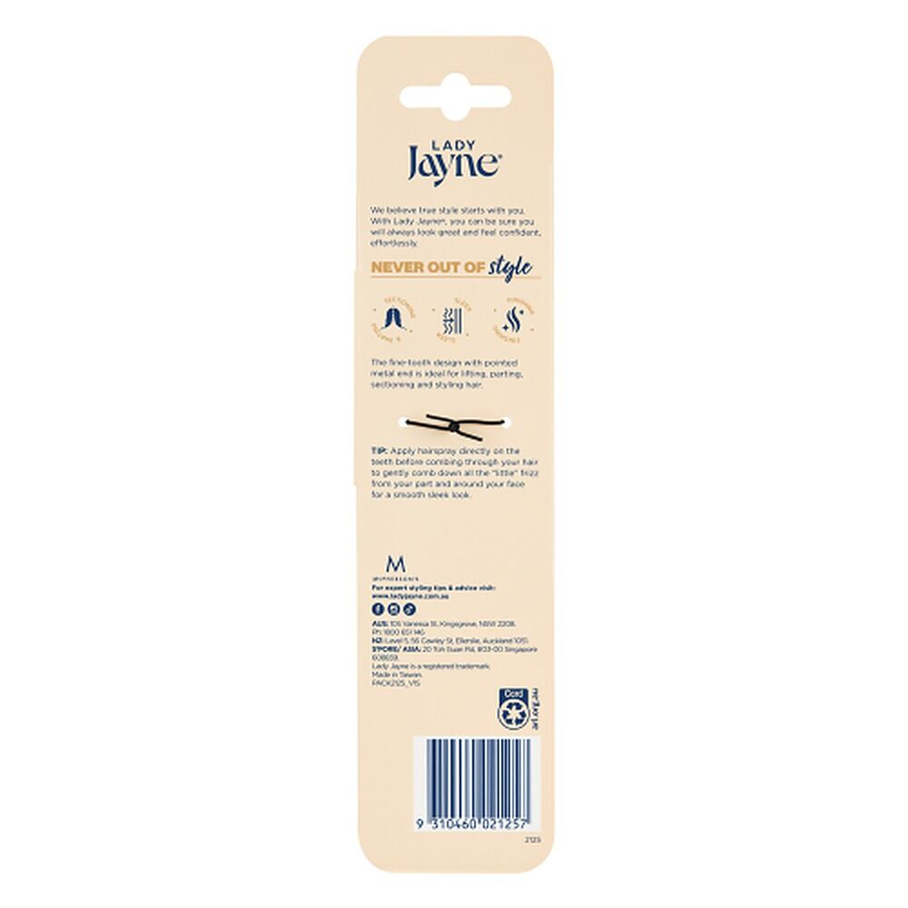 Lady Jayne Metal Tail Comb x 3