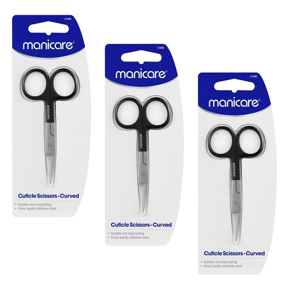 Manicare Scissors Cut CVD Stainless Steel Cuticle Scissors Pack of 3