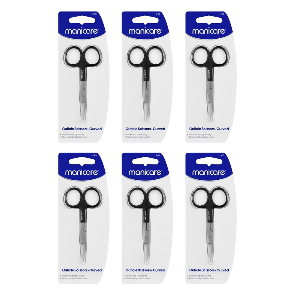 Manicare Scissors Cut CVD Stainless Steel Cuticle Scissors Pack of 6