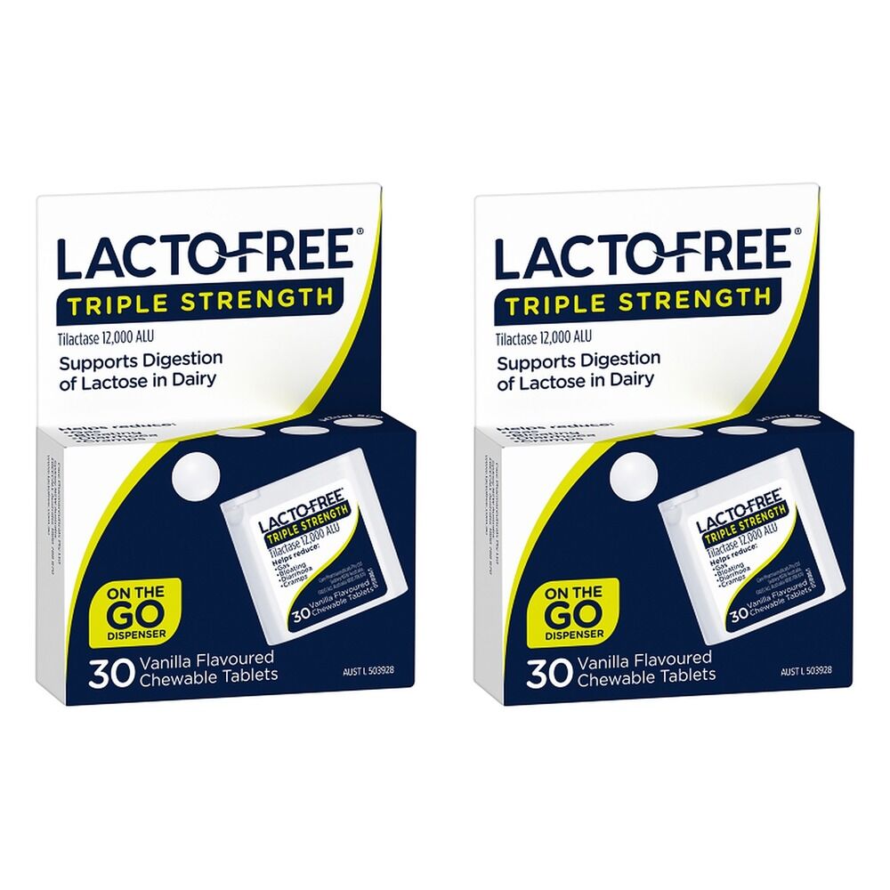 Lacto-Free Triple Strength 30 Chewable Tablets Pack of 2