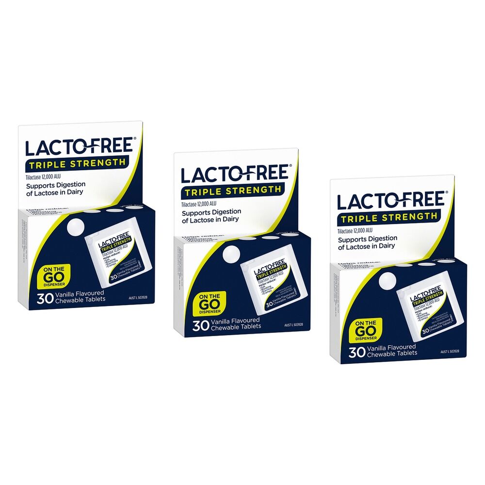 Lacto-Free Triple Strength 30 Chewable Tablets Pack of 3