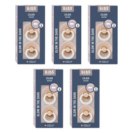 Bibs Colour Pacifier Glow in the Dark Blush Size 3 2 Pack Bundle of 5