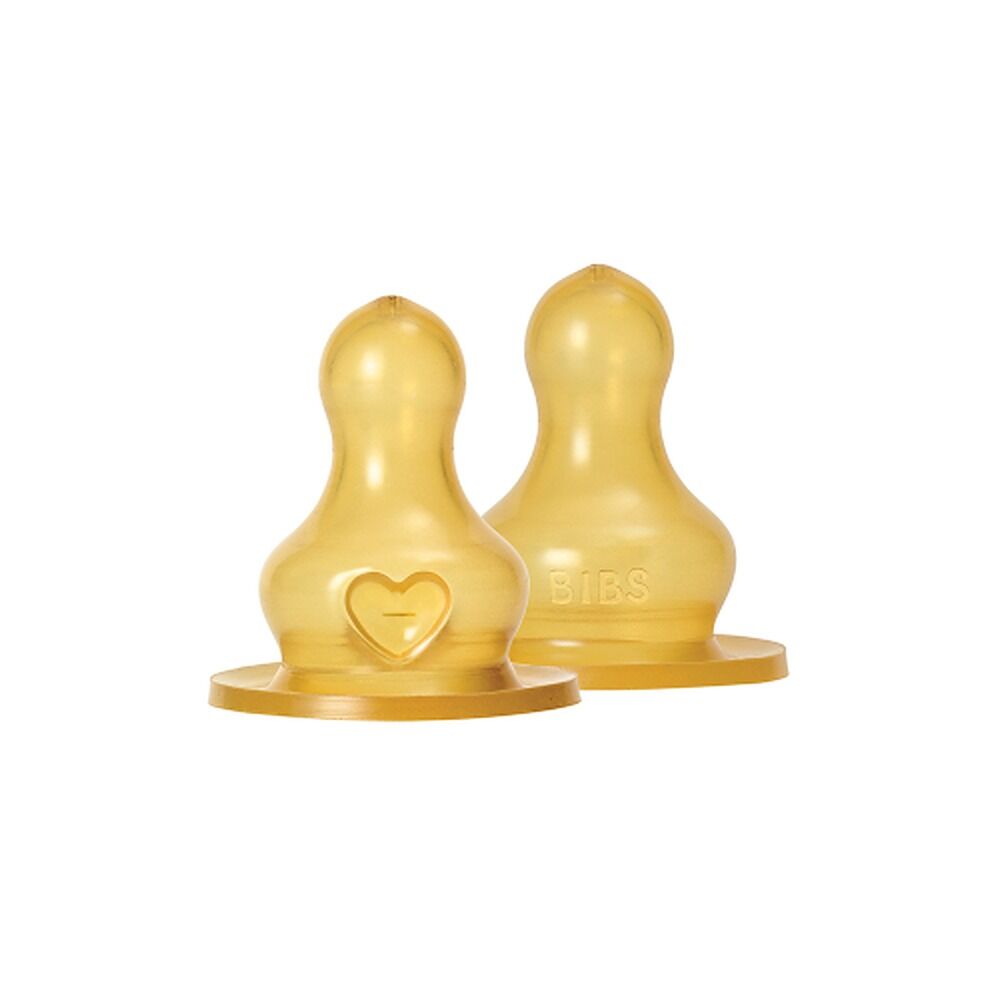 Bibs Bottle Nipple Round Latex Fast Flow 4+ Months 2 Pack