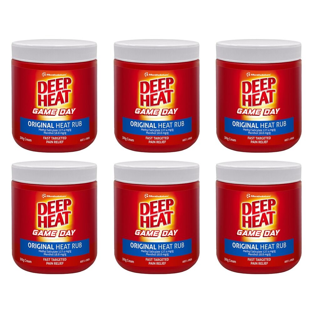 Deep Heat Game Day Original Heat Rub 500g Pack of 6