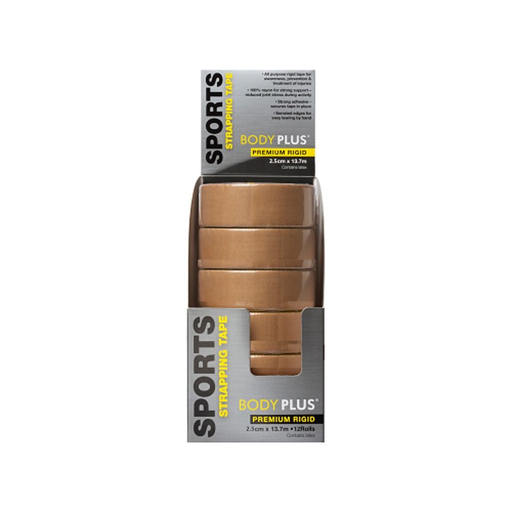 Body Plus Rigid Strapping Tape 2.5cm x 13.7m x 12