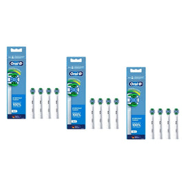 Oral-B Everyday Clean Replacement Brush Heads White 4 Pack Bundle of 3