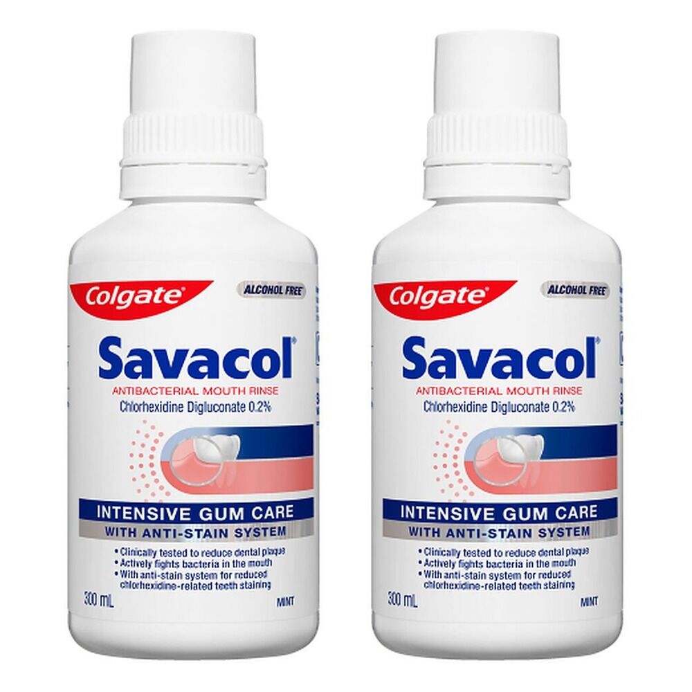 Colgate Savacol Antibacterial Mouth Rinse Mint 300mL Pack of 2