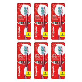 Colgate 360 Optic White Soft Toothbrush 3 Pack Bundle of 6