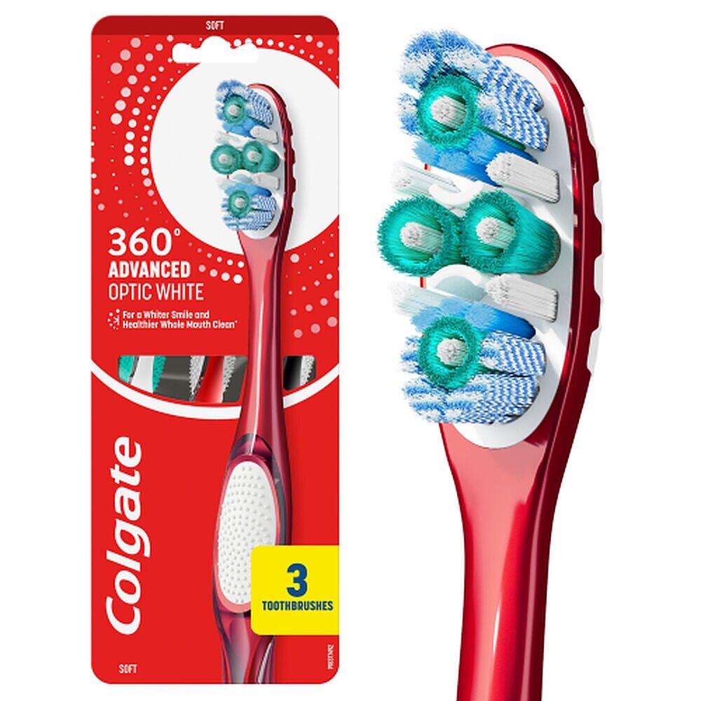 Colgate 360 Optic White Soft Toothbrush 3 Pack