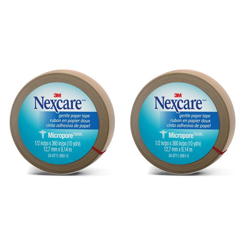 Nexcare Gentle Paper Tape Tan 12.7mm x 9.1m x 24 Bundle of 2