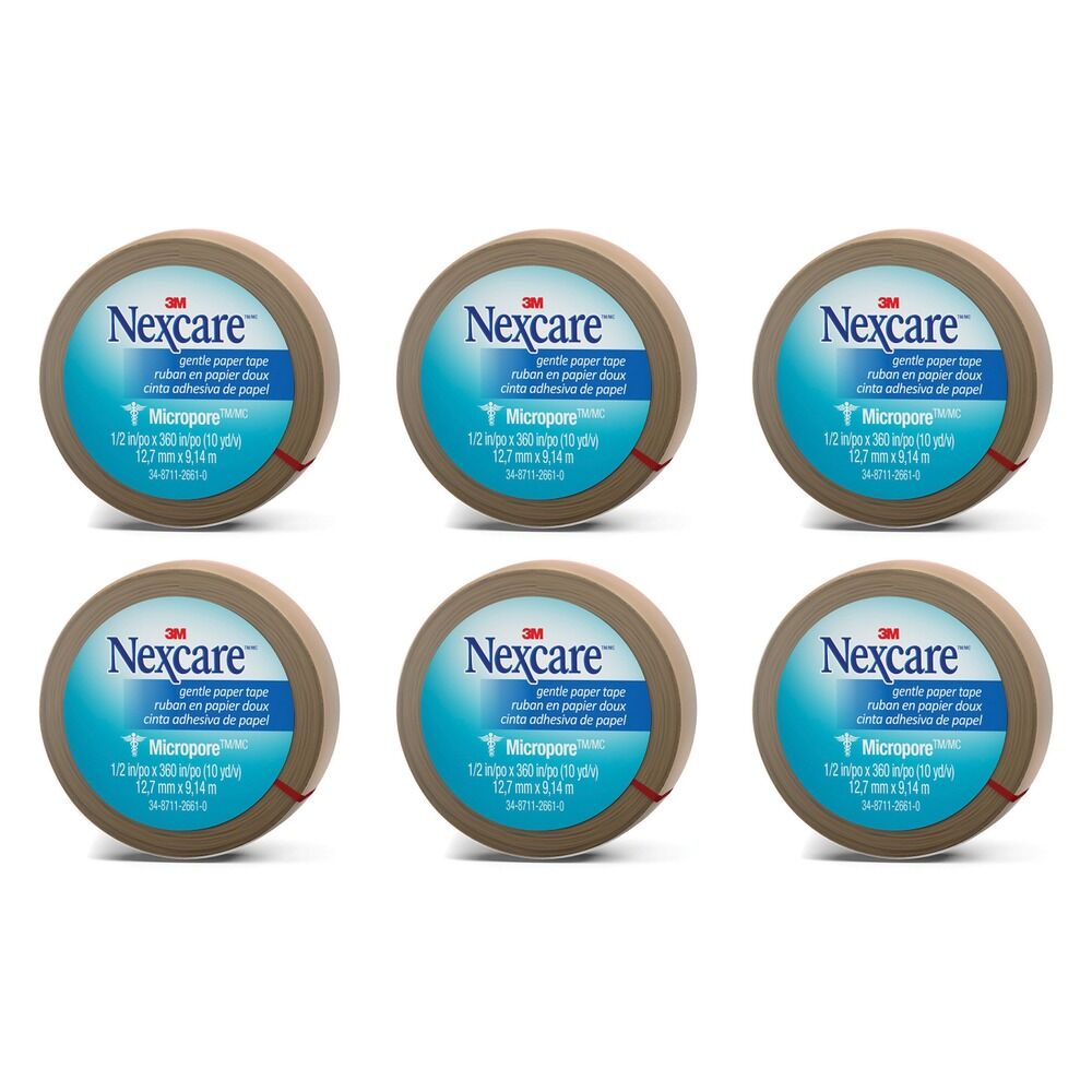 Nexcare Gentle Paper Tape Tan 12.7mm x 9.1m x 24 Bundle of 6