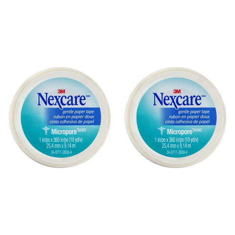 Nexcare Gentle Paper Tape White 25.4mm x 9.1 Metres x 12 Bundle of 2